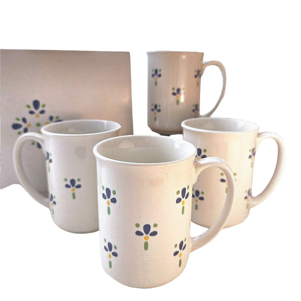 Vintage Avon Fresh Flower Coffee Mug Set of 4 1987 Sales Award Made in Japan - Picture 2 of 8